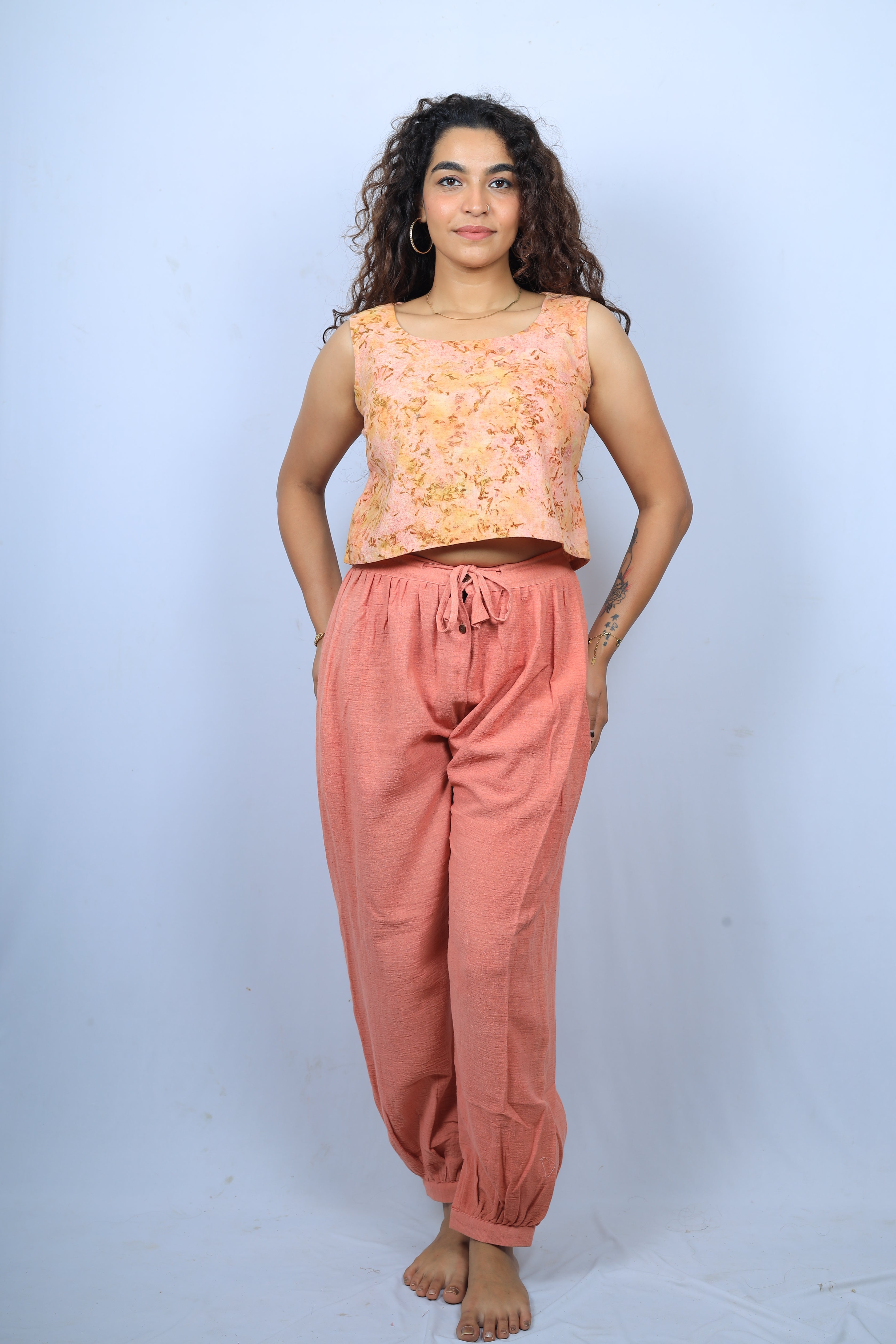 Floral Eco- printed Crop top