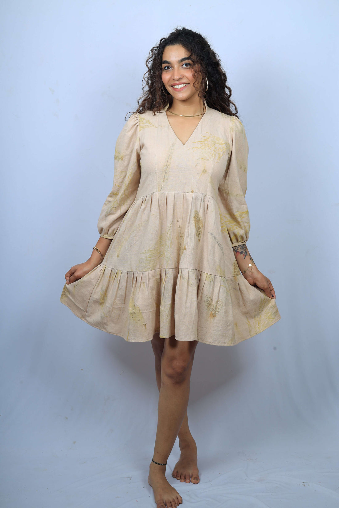 Ruffle Dress- Lodhra & Leaf Edition