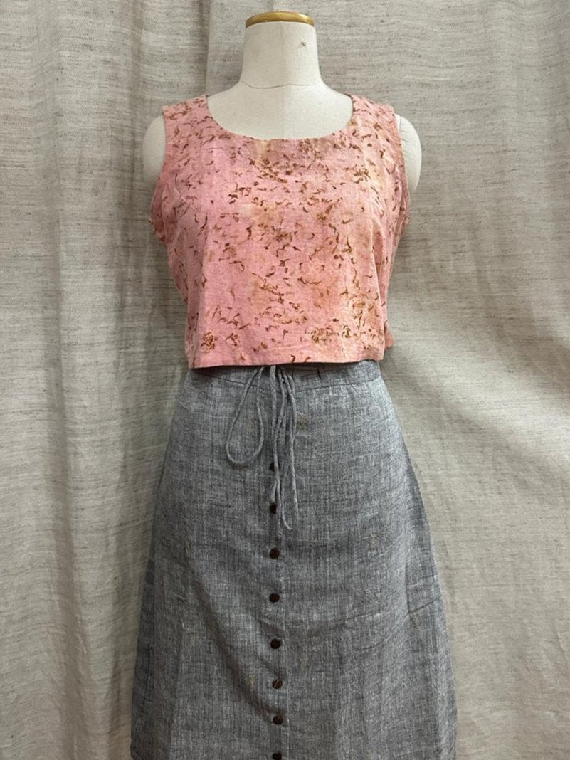 Floral Eco- printed Crop top