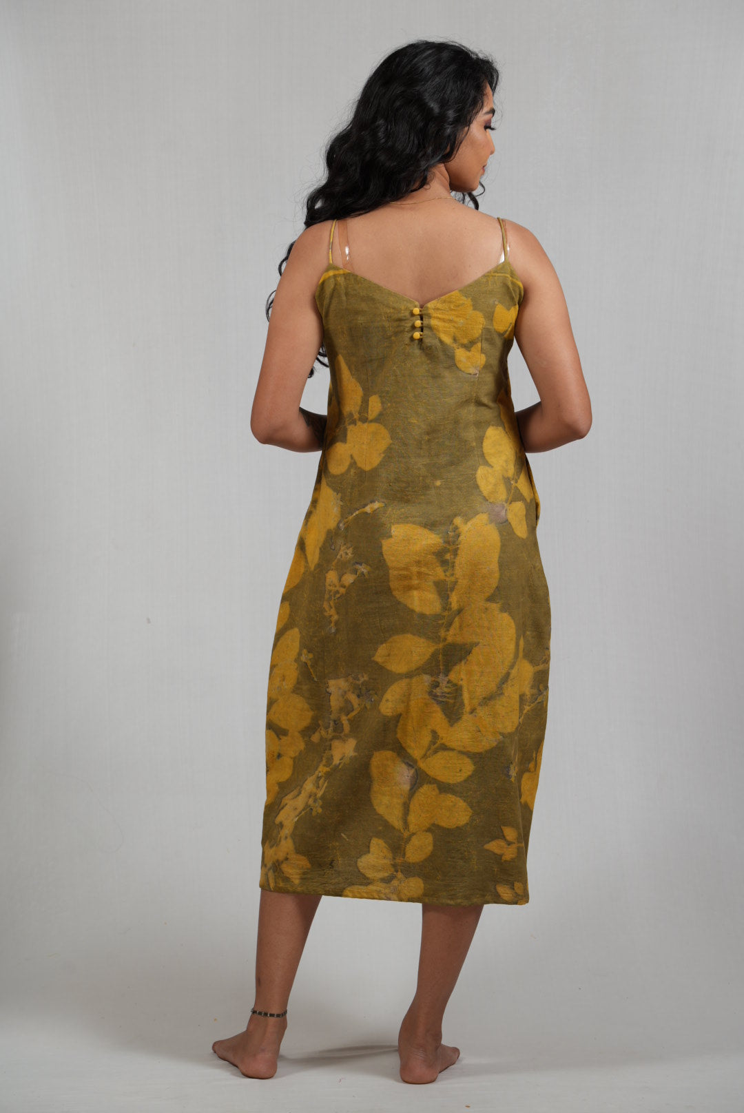 Spaghetti Strapped Sap Green Dress